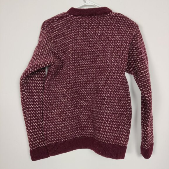 Boston Traders Women's Sweater Size L Burgundy Vintage Y2K Wool Blend Classic - Picture 2 of 4